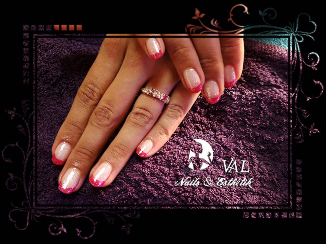 Pose en Gel & French Rouge. Déco's Effet Sirène
