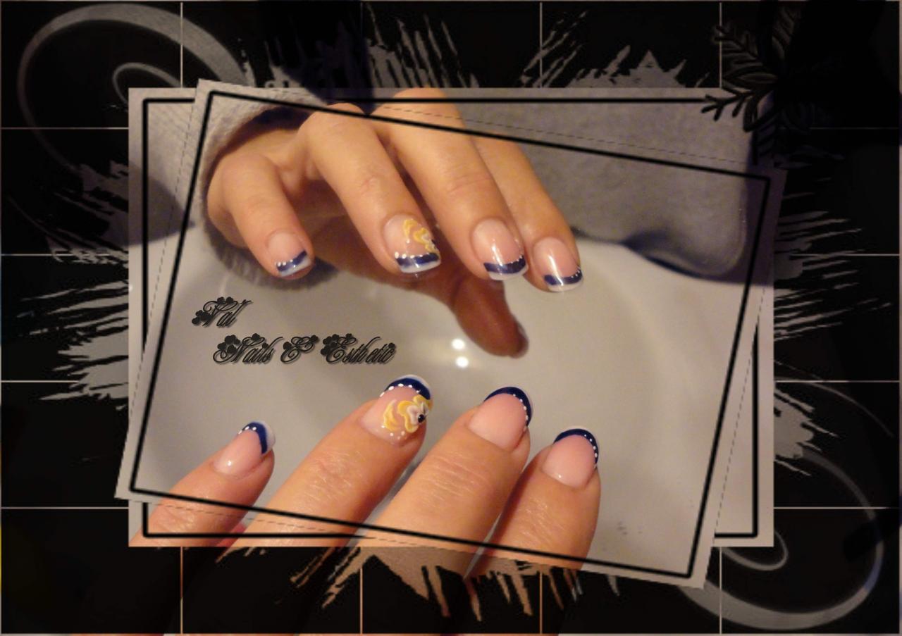 Double French Blanche&Bleu.. Déco's résine 3D